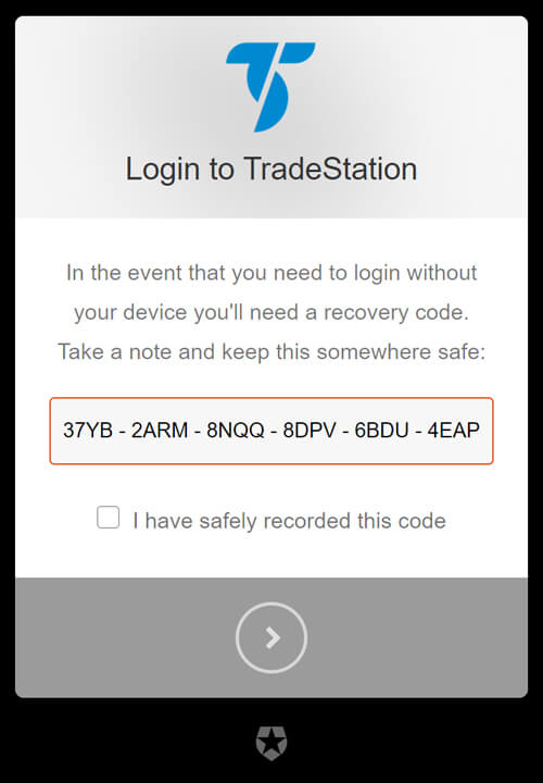Login recovery code